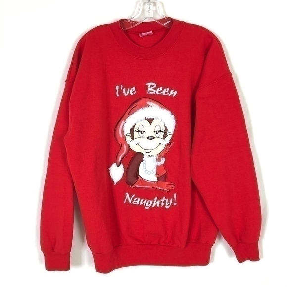 Hanes Tops - Curious George Christmas Naughty Sweatshirt!